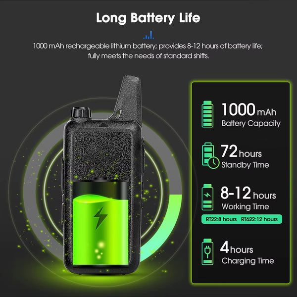 10 Pcs Wholesale Mini Walkie Talkie  Rechargeable Walkie-Talkies Two-Way Radio RT622 PMR446 Radio Hotel Restaurant Retail