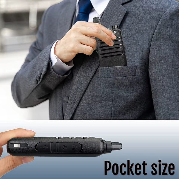 RT622 Walkie Talkie Mini 2 Pcs PMR 446 Portable Two-Way Radio Ht PTT Walkie-Talkies Communication Radio for Restaurant