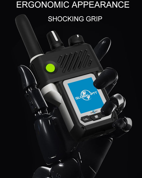 Global-Ptt G6Plus 4G LTE Two-Way Poc Radios - 8800Mah Battery Nationwide Coverage Unlimited Communication Range - Metal Body Walkie Talkies (Classic Black)