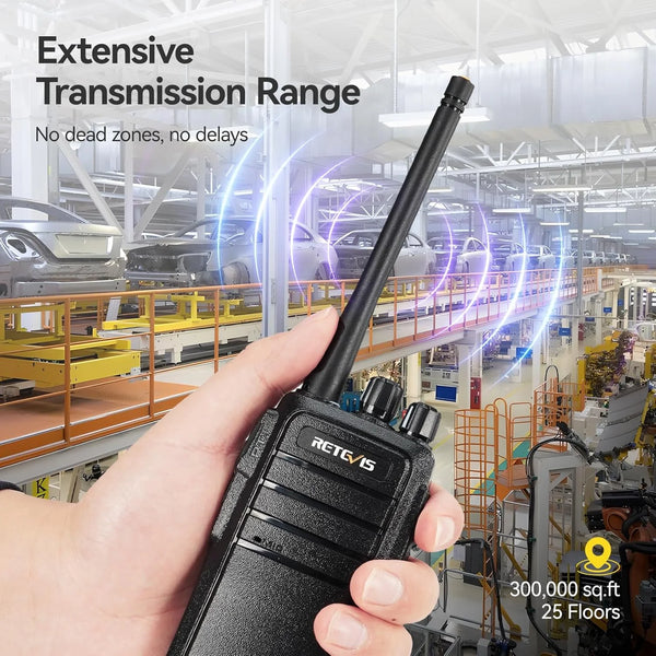 RT21 Walkie Talkies for Adults, 2 Way Radios Walkie Talkies Long Range, Portable FRS Two Way Radios with Earpiece, Handfree, for Government Education Churches Dealers(10 Pack)