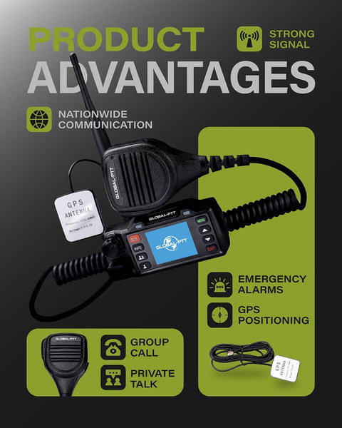2-Pack Push-To-Talk over Cellular (Poc) Mobile Radios with GPS SOS - 4G LTE Nationwide PTT Unlimited Range License-Free for In-Vehicle Communication Include Dispatch Account (GPS)