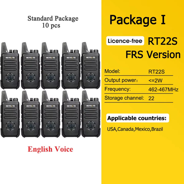 10 Pcs Wholesale Mini Walkie Talkie  Rechargeable Walkie-Talkies Two-Way Radio RT622 PMR446 Radio Hotel Restaurant Retail