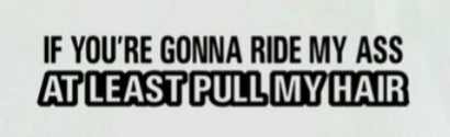 IF YOU'RE GONNA RIDE MY ASS AT LEAST PULL MY HAIR DECAL