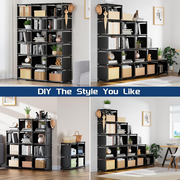 Bookshelf, 18 Cube Storage Organizer, Extra Large Book Shelf Organizer Bookcase