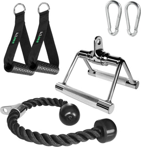 Combo Tricep Press down Cable Attachment - Cable Machine Accessories for Home Gym with Multi Option