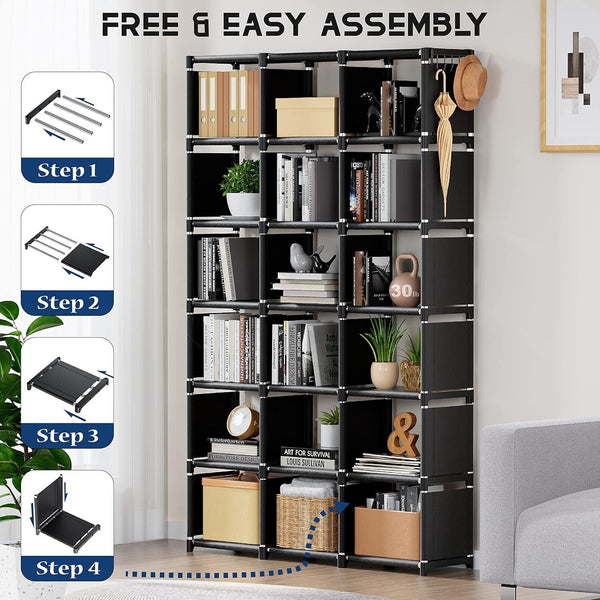 Bookshelf, 18 Cube Storage Organizer, Extra Large Book Shelf Organizer Bookcase