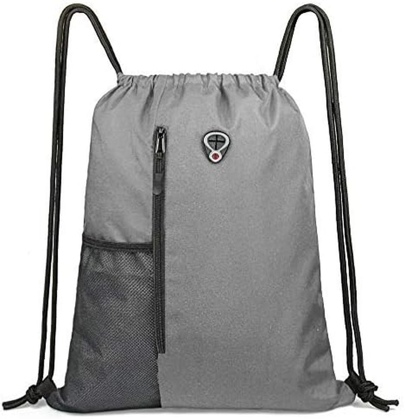 Drawstring Backpack Sports Gym Bag with Shoe Compartment and Two Water Bottle Holder …