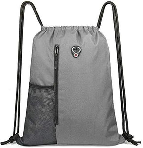 Drawstring Backpack Sports Gym Bag with Shoe Compartment and Two Water Bottle Holder …