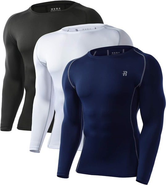 Compression Shirts for Men Long Sleeve Cool Dry Athletic Workout Tee Shirts Fishing Sun Shirts Sports Thermal Tights
