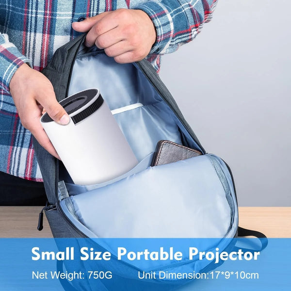 Mini Portable Projector, Projector 4K 1080P Support with 180°Adjustable Stand, Home Video Projector Compatible for Laptop, PC, Smartphone