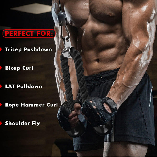 Combo Tricep Press down Cable Attachment - Cable Machine Accessories for Home Gym with Multi Option