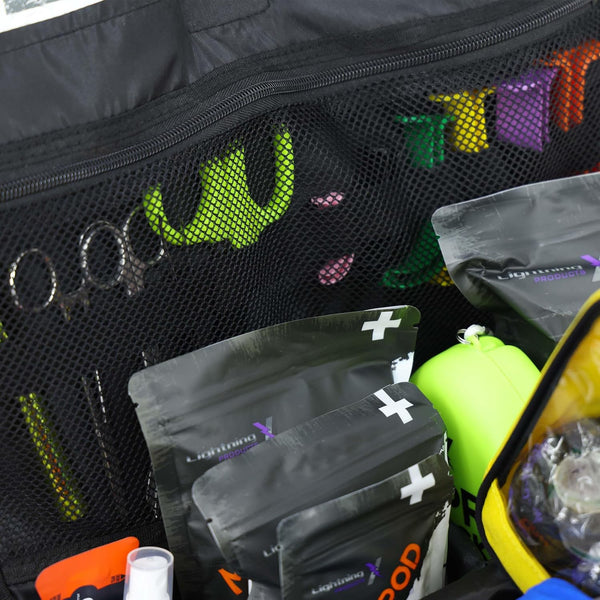 Lightning X Fully Stocked X-Tuff Modular Oxygen Trauma Bag W/ Removable Organizer Pouches for EMS/EMT + First Responder - Orange