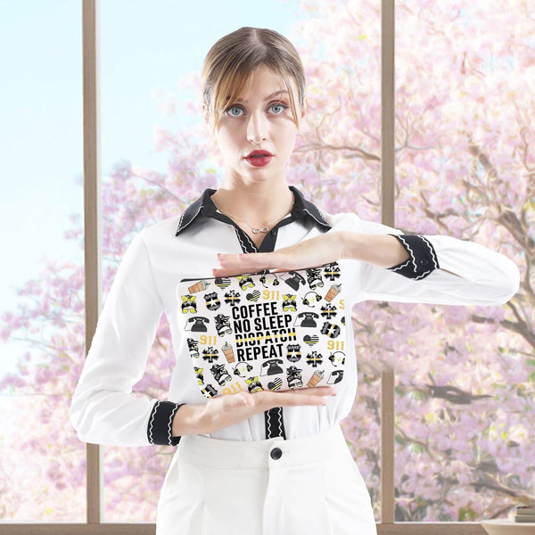 Thin Yellow Line 911 Dispatcher Gift First Responder Operator Gift Coffee No Sleep Dispatch Repeat Makeup Bag (Dispatch Repeat Bag)