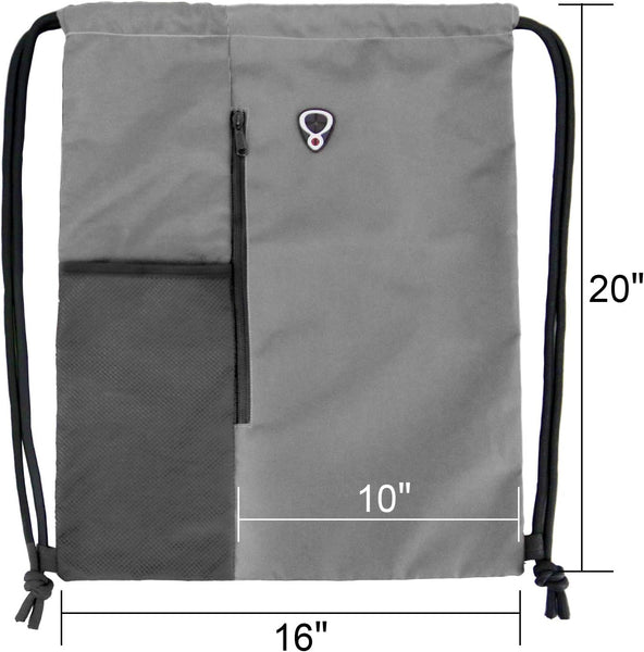 Drawstring Backpack Sports Gym Bag with Shoe Compartment and Two Water Bottle Holder …