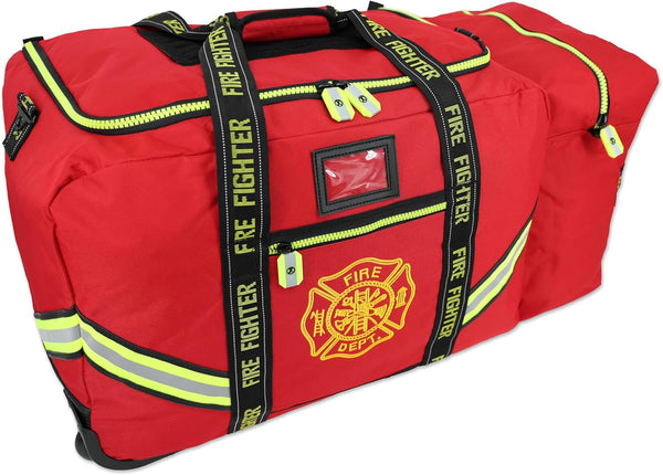Lightning X Fireman'S Value Edition XL Firefighter Step-In Turnout Gear Bag W/Wheels, Helmet Pocket & Maltese Cross for First Responder