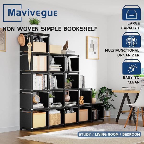 Bookshelf, 18 Cube Storage Organizer, Extra Large Book Shelf Organizer Bookcase