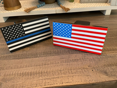 American Flag 2 Inch Truck Receiver Hitch Cover Plug Hider - Show off Your Patriotic American Pride and First Responder Support