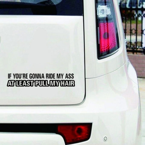 IF YOU'RE GONNA RIDE MY ASS AT LEAST PULL MY HAIR DECAL
