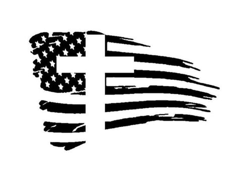 FLAG WITH CROSS DECAL