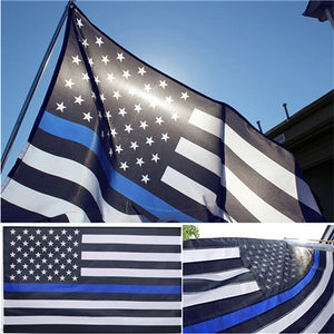 Thin Blue Line Stripes American Flags
