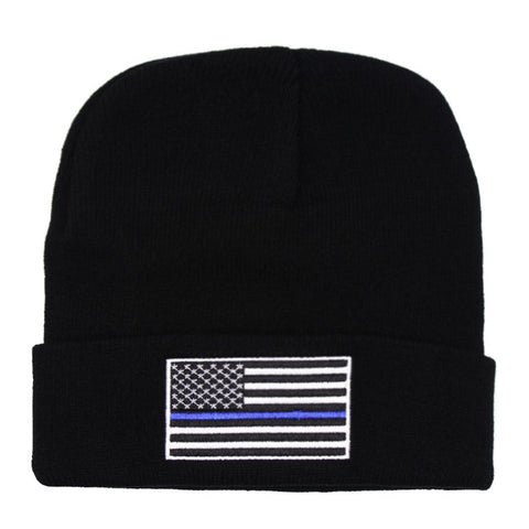 Thin blue/ red line beanie for men or women